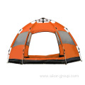 Outdoor multi-person double deck 3-5 people camping rainproof automatic speed opening hexagonal tent